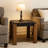 Belmont Square Granite Veneer End Table With Black Top and Brown Wood Legs-21" x 21"-715957565-715957562