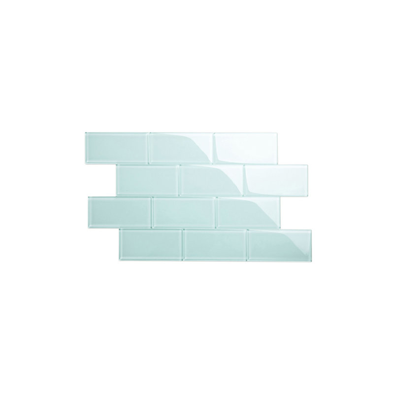 Carreau de verre Subway 3 po x 6 po, Bleu bébé