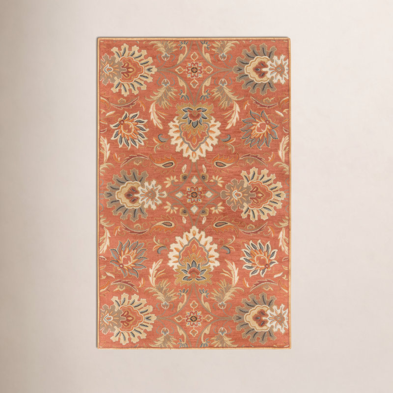 Aaron Hand Tufted Wool Oriental Indoor Rug, Rectangle 6' x 9'