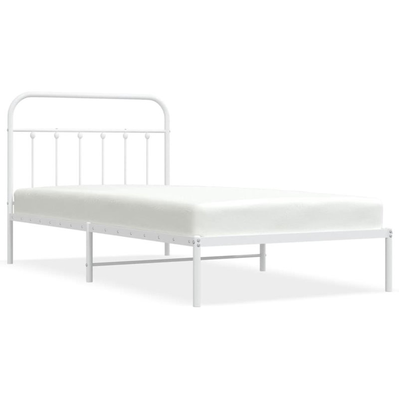 Bulkley Steel Bed, 90 x 190 cm, White