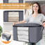 Paquet de 8 ensembles de rangement pour vêtements, sacs de rangement pliables en tissu épais, contenants de rangement pour l'organisation de la chambre à coucher, placard, vêtements, édredon, rangement et rangement avec poignée-1313203684