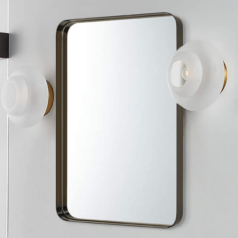 Miroir de salle de bain Arthers, H 36 po x l 24 po, Bronze huilé