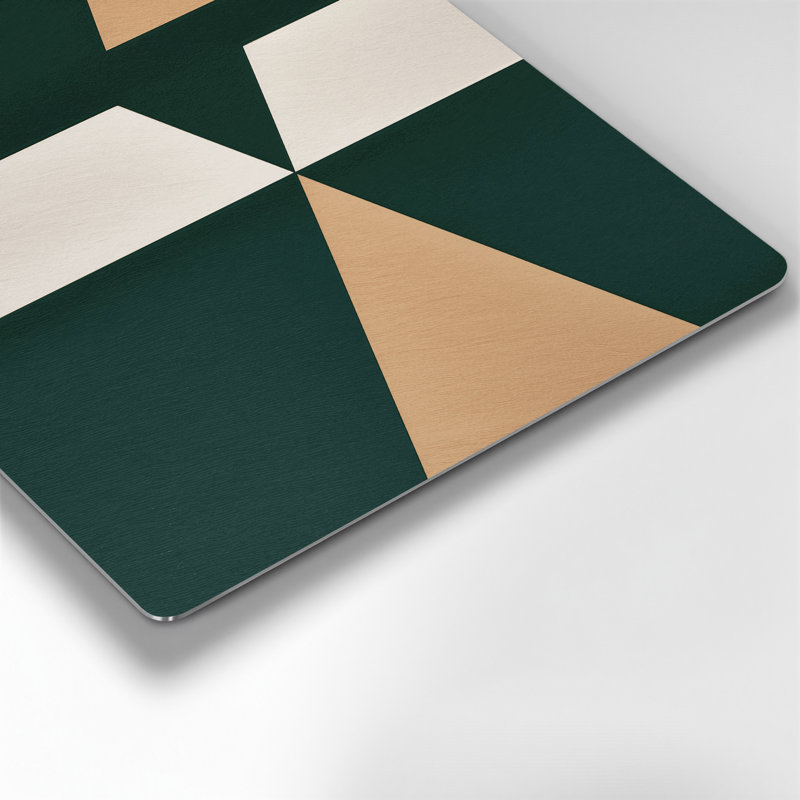 Minimalisme 53, art mural vert en métal, H 12 po x l 12 po