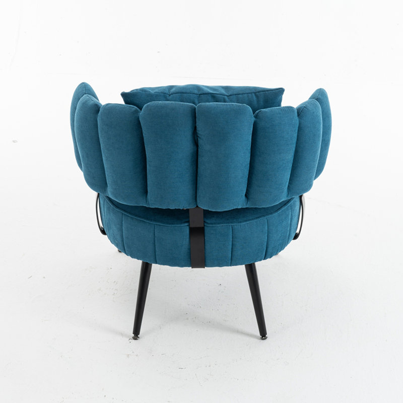 Small-Space Friendly Design Modern Accent Armchair, Chenille+Blue