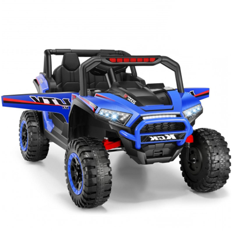 Voiture UTV 2 places Alex de 24 volts avec télécommande Alex, moteurs à piles de 400 W, conception XXL, volants, facile à assembler, tableau de bord / DEL / klaxon / Bluetooth