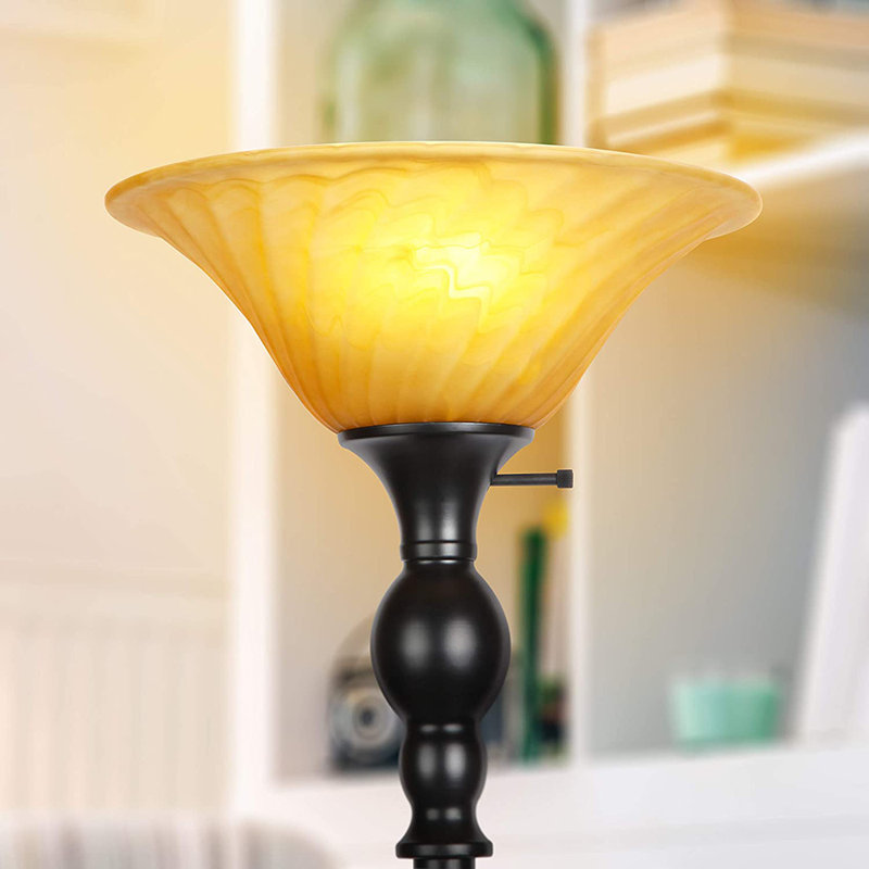60'' Black Torchiere Floor Lamp