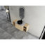 Meuble-lavabo mural 54 po avec lavabo d'art en céramique et 2 tablettes de rangement, 2 portes à fermeture en douceur, emballage KD, contreplaqué