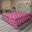 Rose vif, vert olive / floral