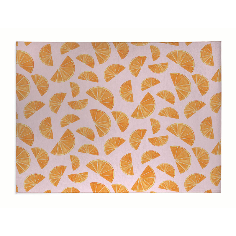 Tapis de bureau léger Summer Oranges, L 48 po x P 72 po, Rose