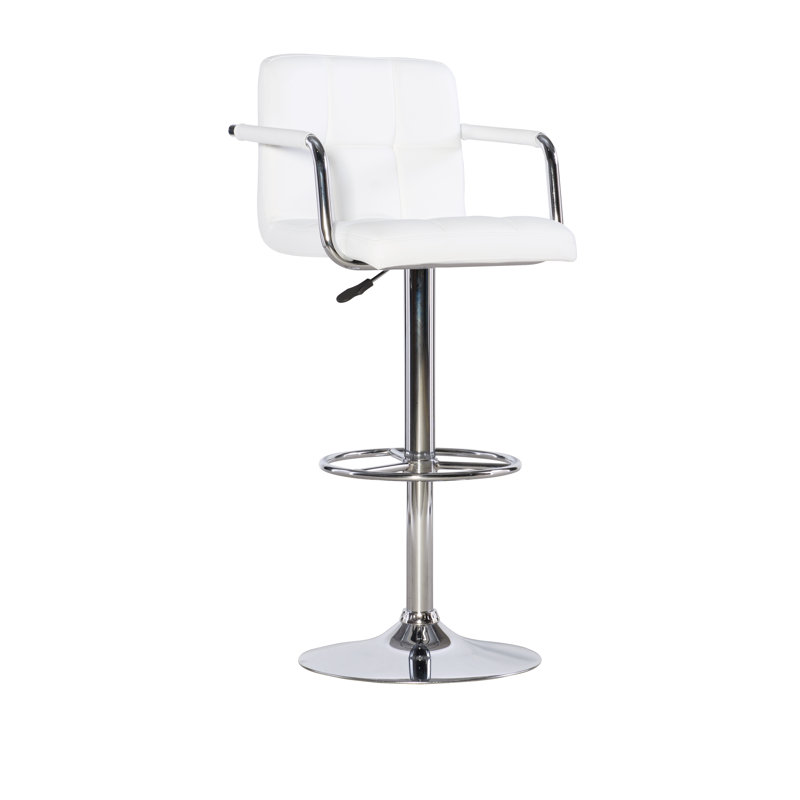 Tabouret de bar pivotant à hauteur réglable Aishvi, Blanc