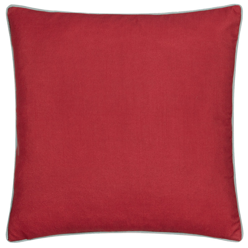 Strawberry Thief Indoor / Outdoor Floral Square Cushion Cover, Red, Polyester