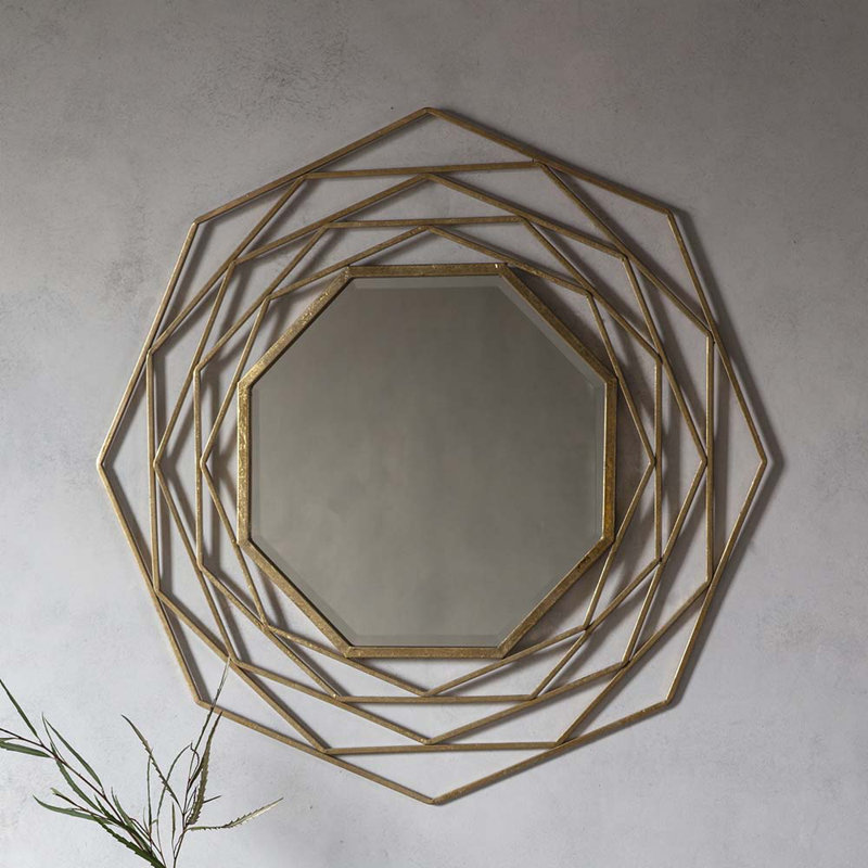 Estella Metal Wall Mirror 92cm, Gold