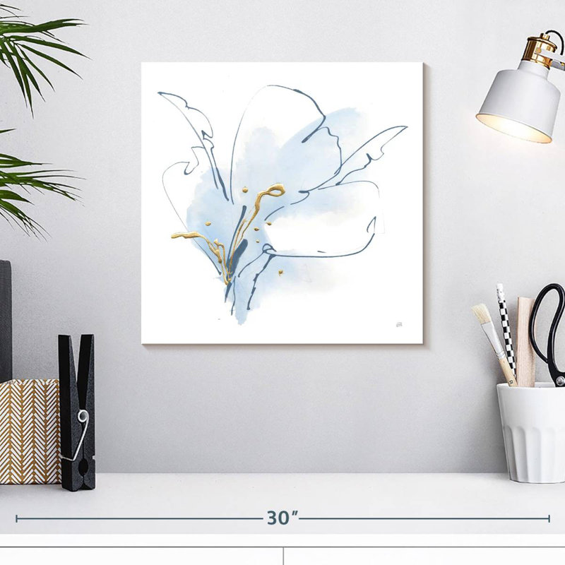Blue And Gold Floral I