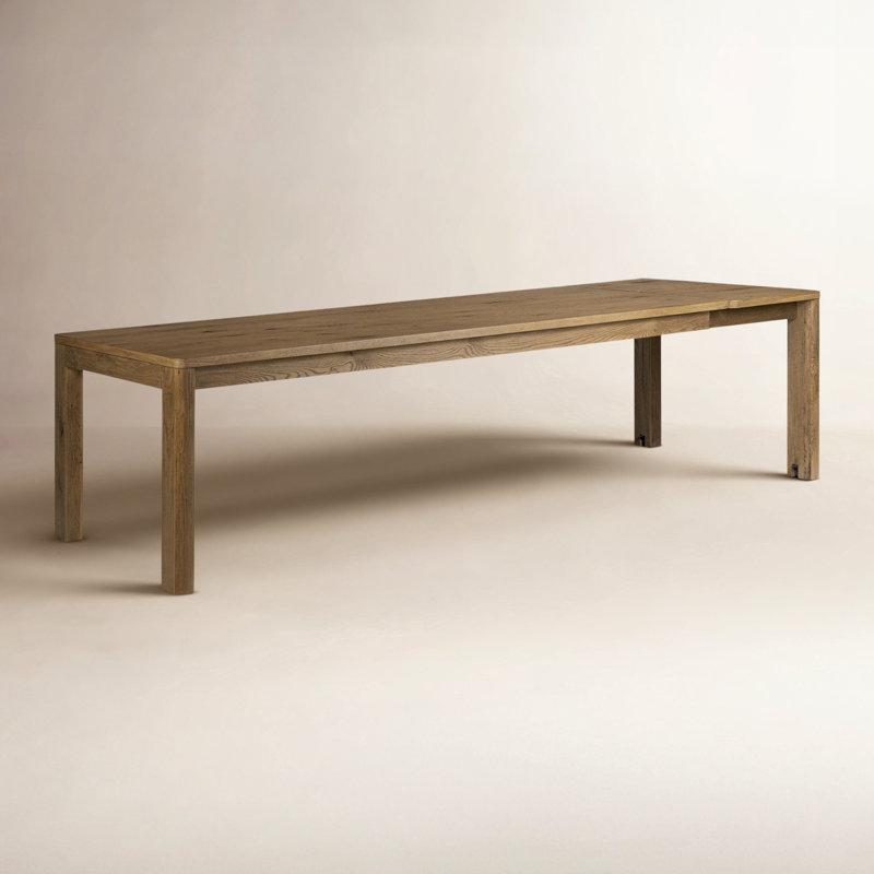 Weymouth Extendable Oak Dining Table, Resawn Worn/Brushed Brass