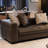 Brown Genuine Leather Modular Sofa cushion couch