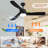 52 Inch Black Ceiling Fan With Light