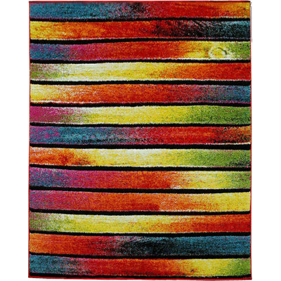 Alveretta Striped Area Rug
