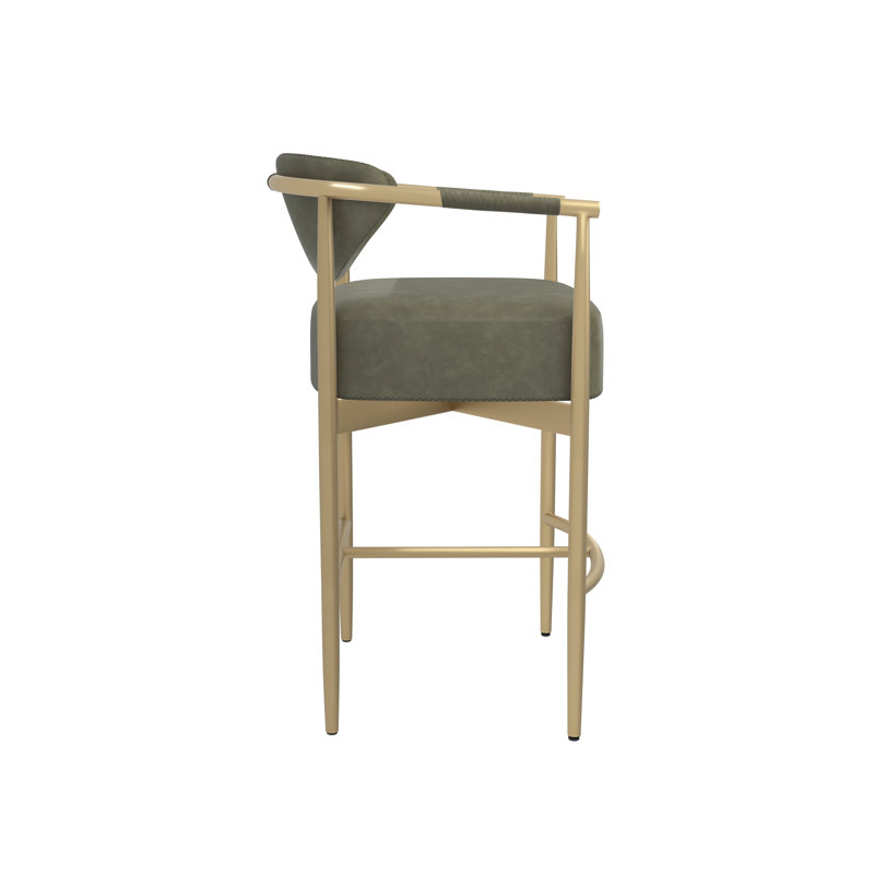 HELOISE Upholstered Stool with Metal Frame, Counter Stool (26.25" Seat Height)