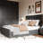 Bed Frame With Headboard And 4 Storage Drawers, Platform Bed Frame Square Stitched Button Tufted-1669489740-1669489731