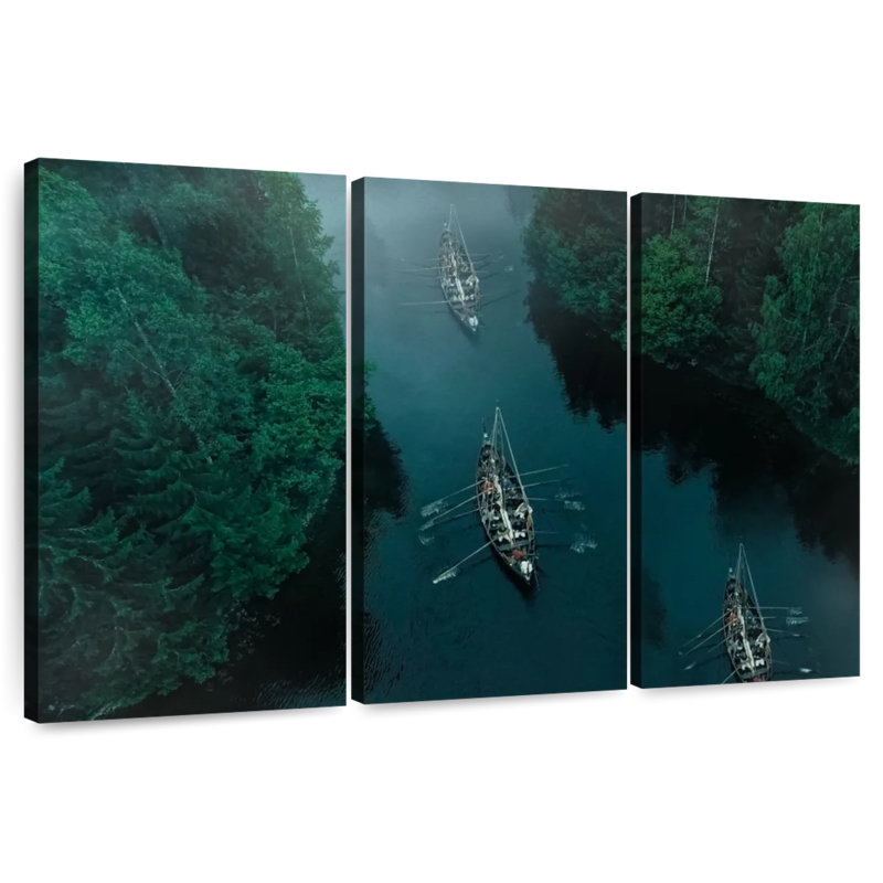 Alvord River Viking Ships, 42" H x 65" W