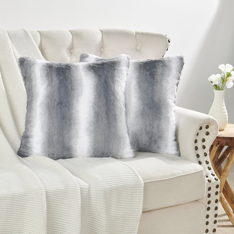 Beckie Animal Print Faux Fur Pillow Cover, Quarry