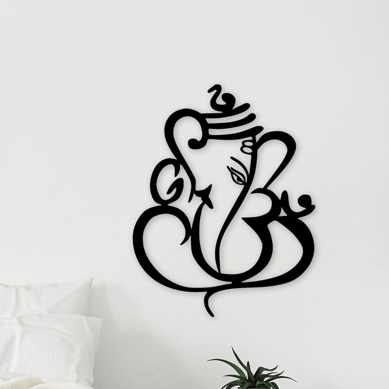 Stylish Decorative Metal Wall Accessory, Black Finish, 29.5 x 35.4 inches | 100% Metal, Thickness: 0.059 inches | Easy Wall Hanging with Built-in Hook, Perfect for Modern Home Decor & Art Display