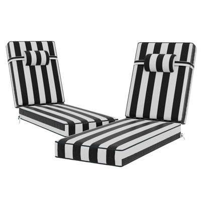 Coussins de chaise d'extérieur 80 po x 26 po x 4 po en oléfine (ensemble de 2)