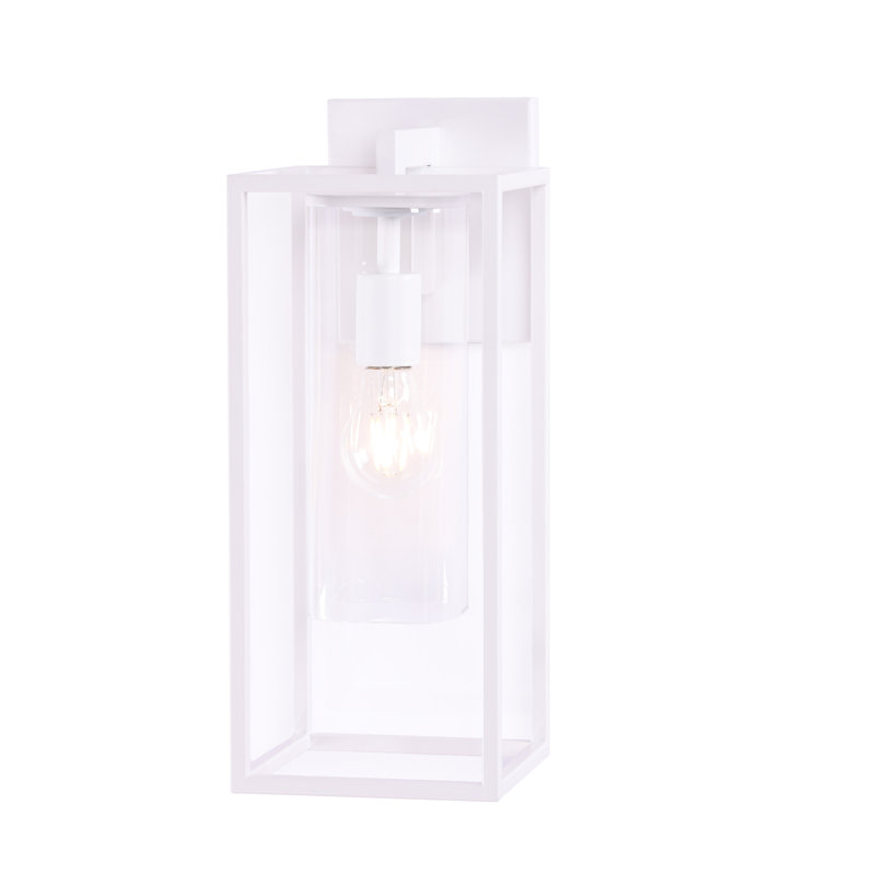 Tiernan 1-Light Outdoor Wall Lantern, 15.75" H x 6.25" W x 8.05" D, White
