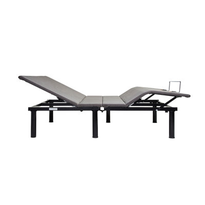 Split King Adjustable Base With Head/foot Adjustment, Silent Motor, Battery Backup, Wireless Remote, 1 Flat, 2 Memory Positions, Flashlight On Leg Height (12" 8" 4" Bed - Adjustable, Remote Control,