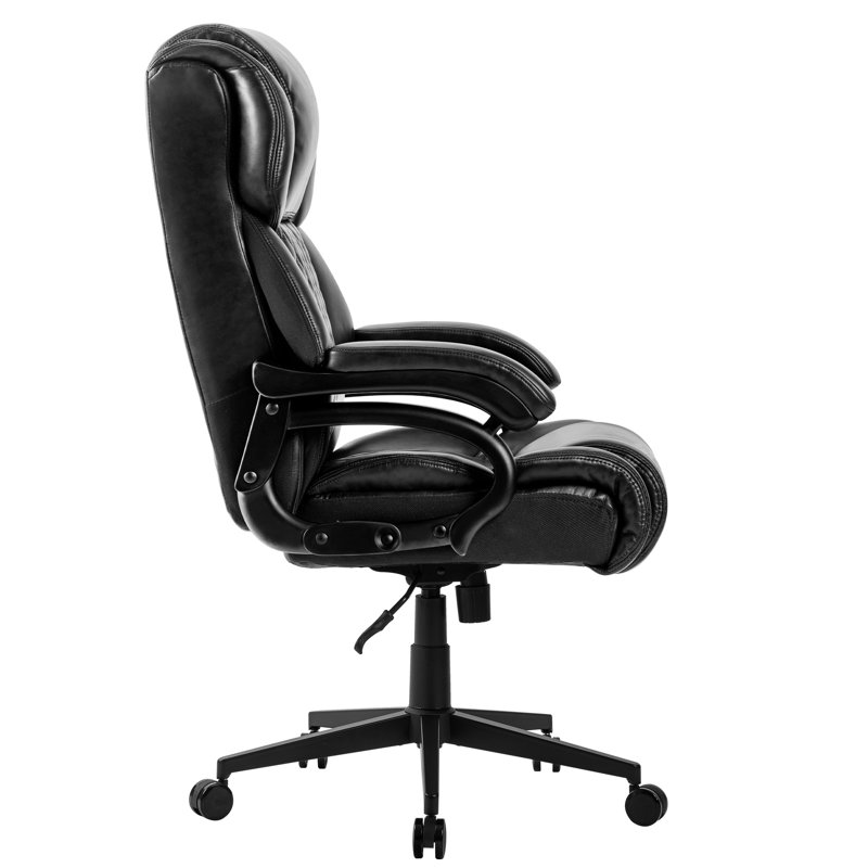 Black Faux Leather Ergonomic Classic Office Chair Black Faux Leather Ergonomic Classic Office Chair