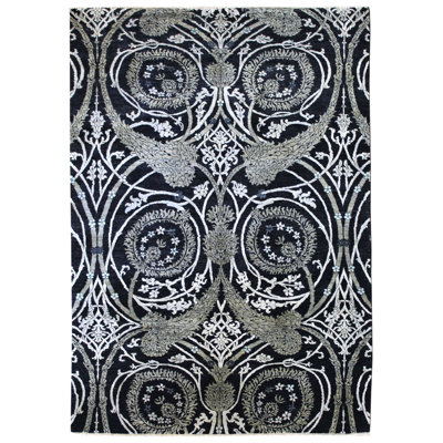 One-of-a-Kind 5'7" X 8'1" New Age Area Rug in Black