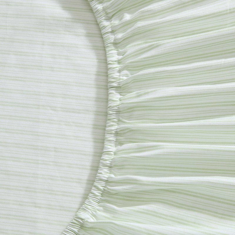 Ensemble de draps en percale de coton Laura Ashley, Bedford Skinny Stripe Green