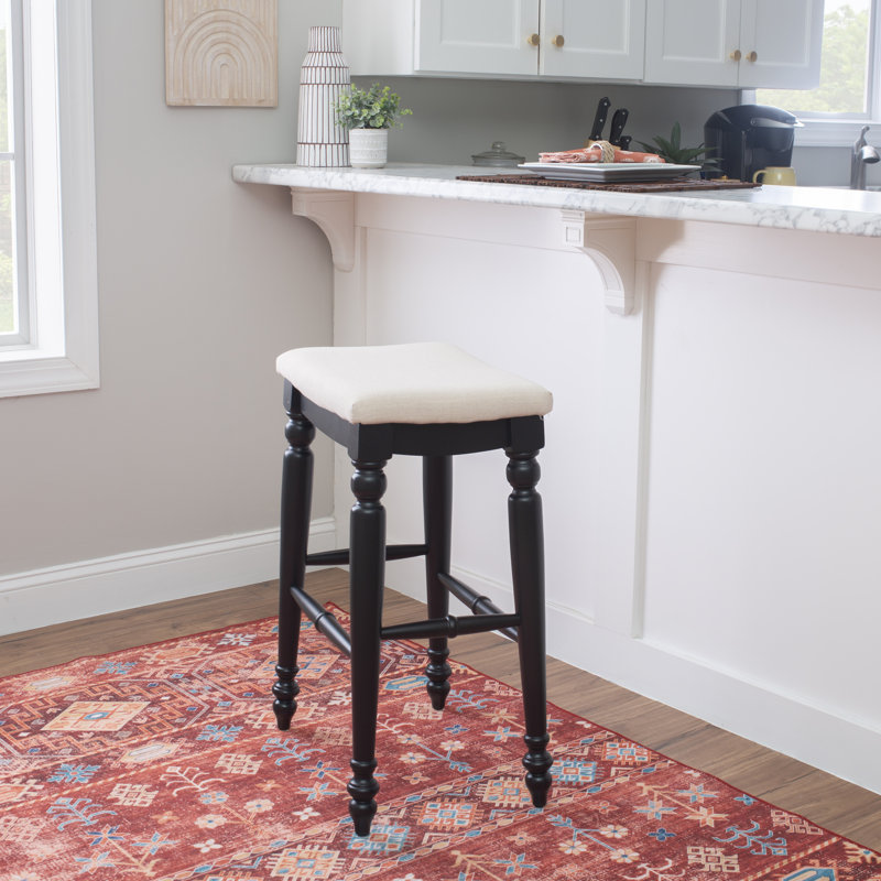Avalo Backless Upholstered Wood Counter & Bar Stool, Black, Bar Stool (30" Seat Height)