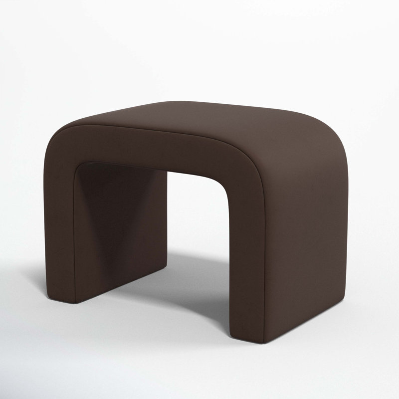 Barley 28" Wide Standard Ottoman, Classic Chocolate Velvet