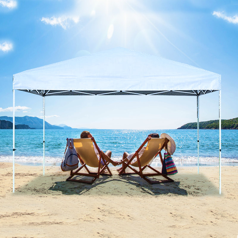 12 ft. x 12 ft. White Steel Frame Polyester Canopy Tent