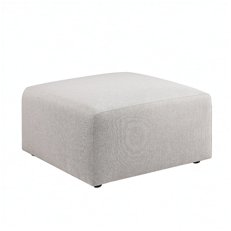 Canapé-repose-pieds, sans assemblage, tissu chenille beige L 29,92 po x l 29,92 po x H 16,73 po (longueur x largeur x hauteur)