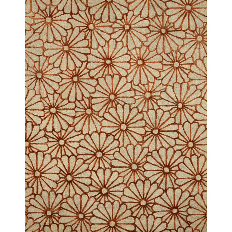 Tapis ivoire en laine et viscose Nadia Trellis, Rectangle 7 pi 9 po x 9 pi 9 po