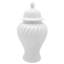 24" Antique White Swirling Ridges Temple Jar