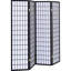 Paravent décoratif noir à 4 panneaux, papier blanc léger, bois d'hévéa, hauteur de 71,41 pouces, largeur de 69,5 pouces, papier moderne et esthétique convenant à différents styles
