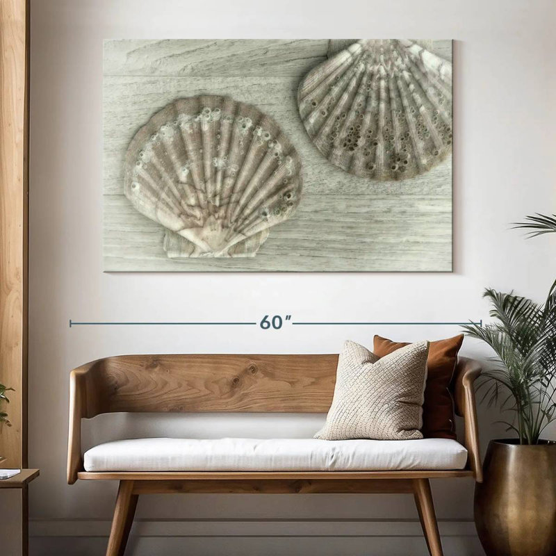 Deux très grandes coquilles de pétoncles Aletra, H 34 po x l 51 po