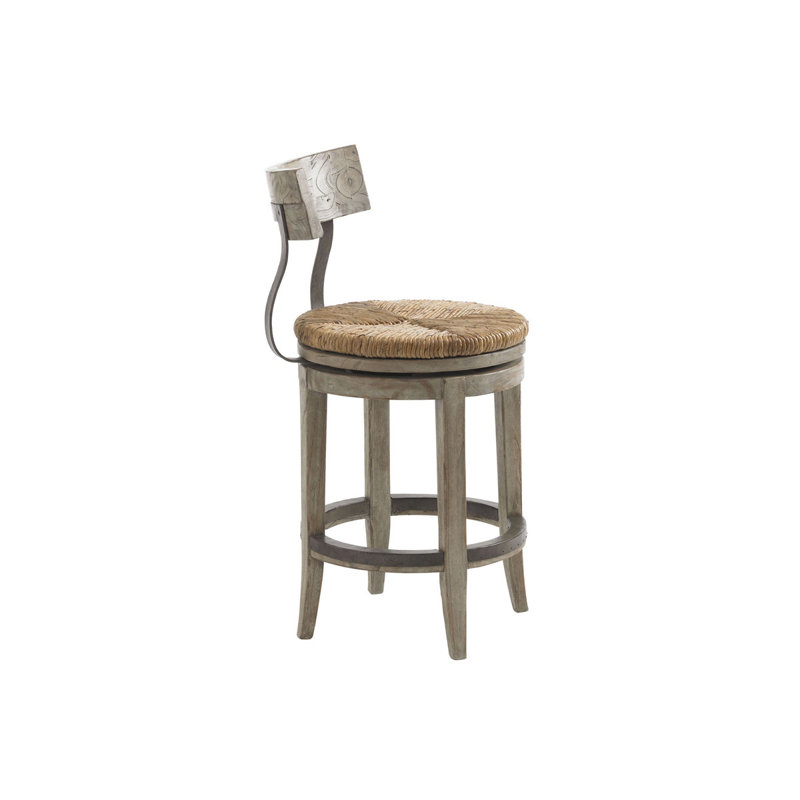 Oyster Bay Merrick Swivel Stool, Gray, Brown, Bar Stool (30" Seat Height)
