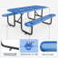 Expanded metal rectangular picnic table-105133030