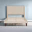 Structure de lit grand avec tête de lit haute, confortable pour la lecture-1563055718