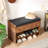 4 Pair Upholstered Shoe Storage Bench-116304488