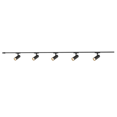 Paolo 5 Light (2-in) Black dimmable 3000K LED Trilo Track Ceiling Kit