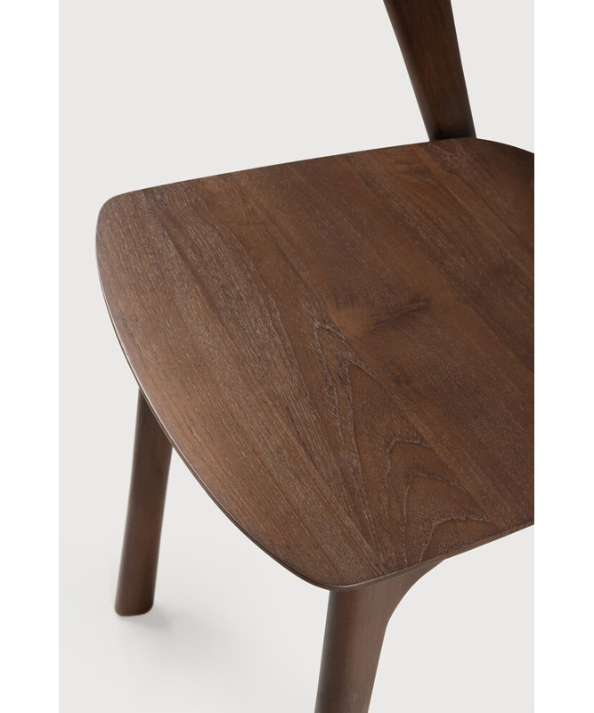 Bok Solid Wood Dining Chair, Teak Brown