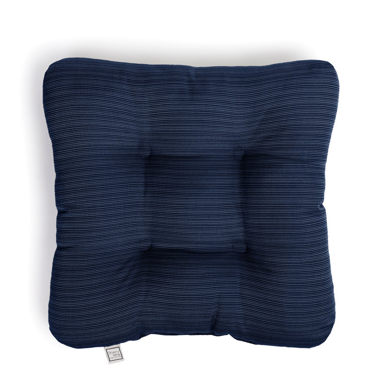 Reversible Seat Cushion With Hand Made Ring Stitch, Filled With White Virgin Polyester Fiber., Indigo