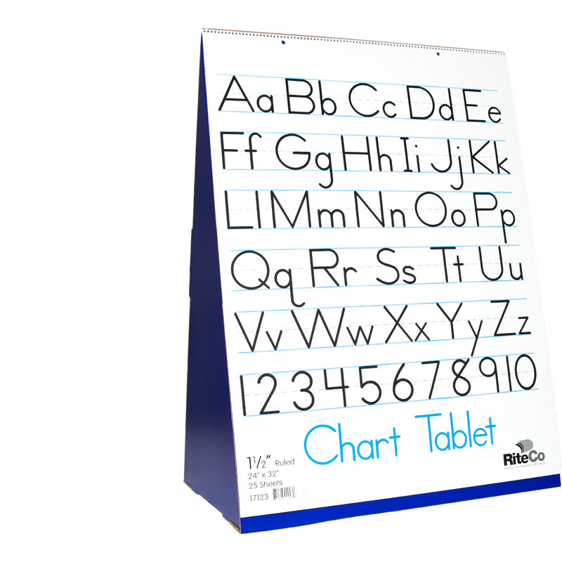 Blue Spiral-Bound Flip Chart Stand with Ruled Tablet