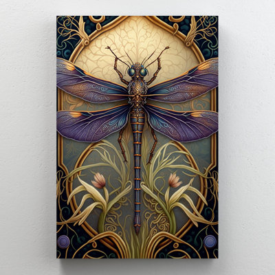 " Irises And Dragonfly "
