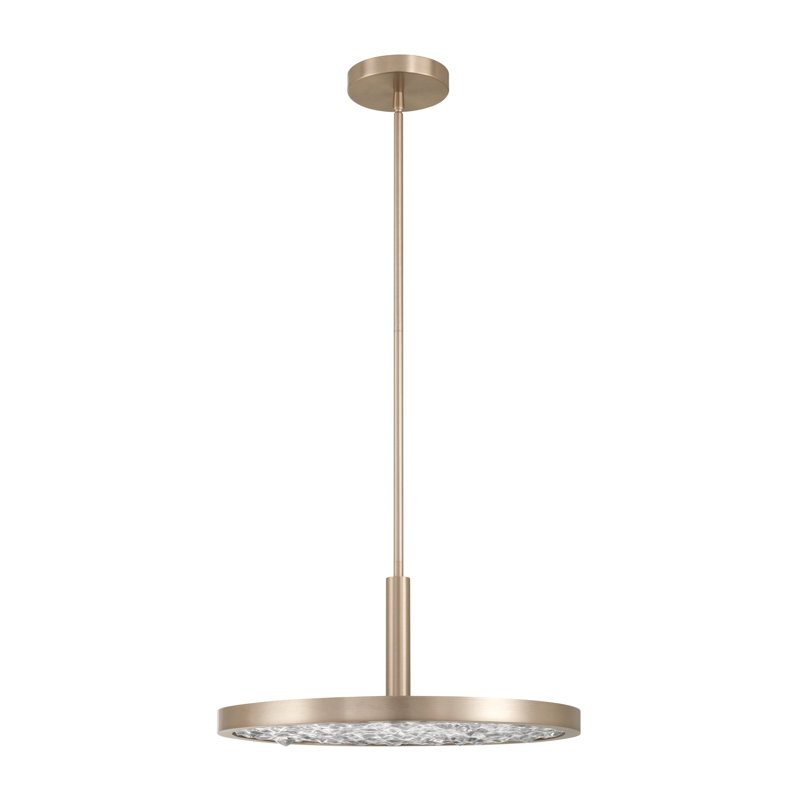 Luminaire suspendu convertible à DEL de 5 pouces avec verre d'eau transparent Jerold, H 11 po x l 18 po x P 18 po